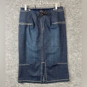Marithe Francois Girbaud Women's Midi Skirt Sz 27 Vintage Denim Pencil Skirt